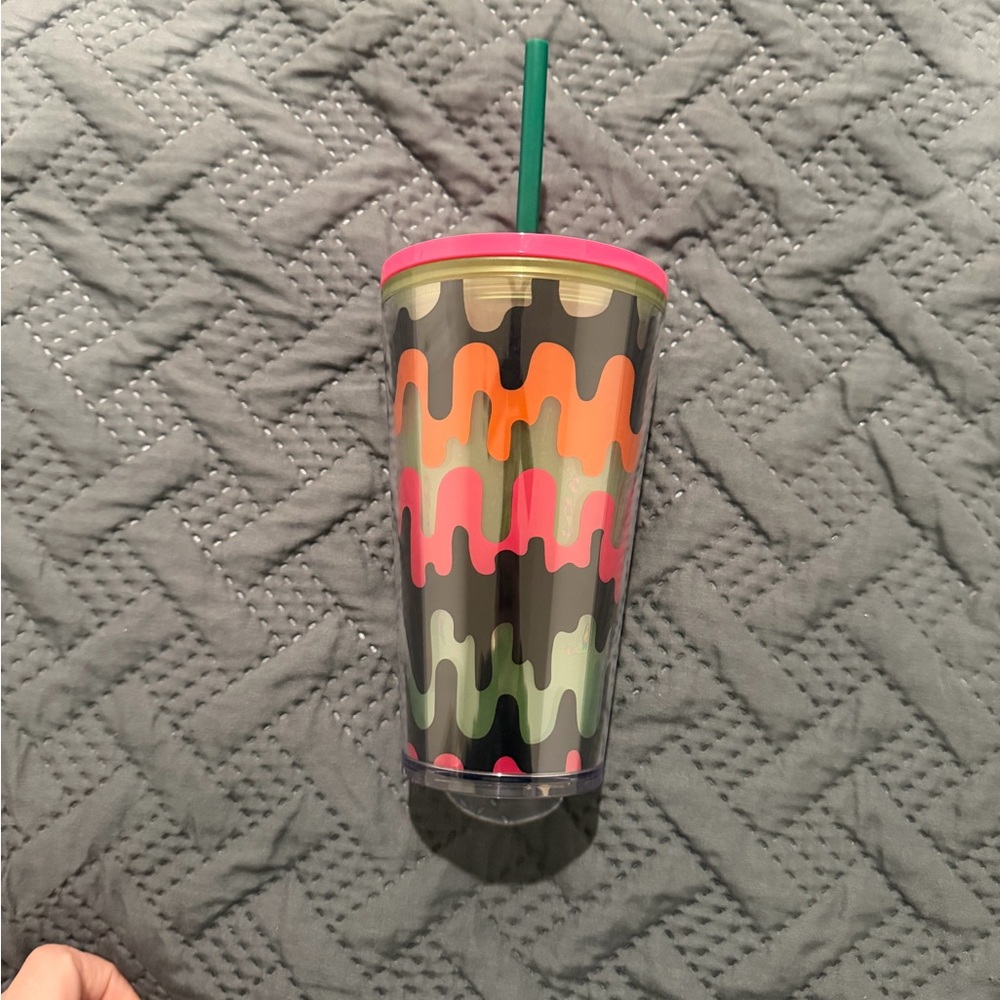 Starbucks Multicolor Tumbler with Green Straw